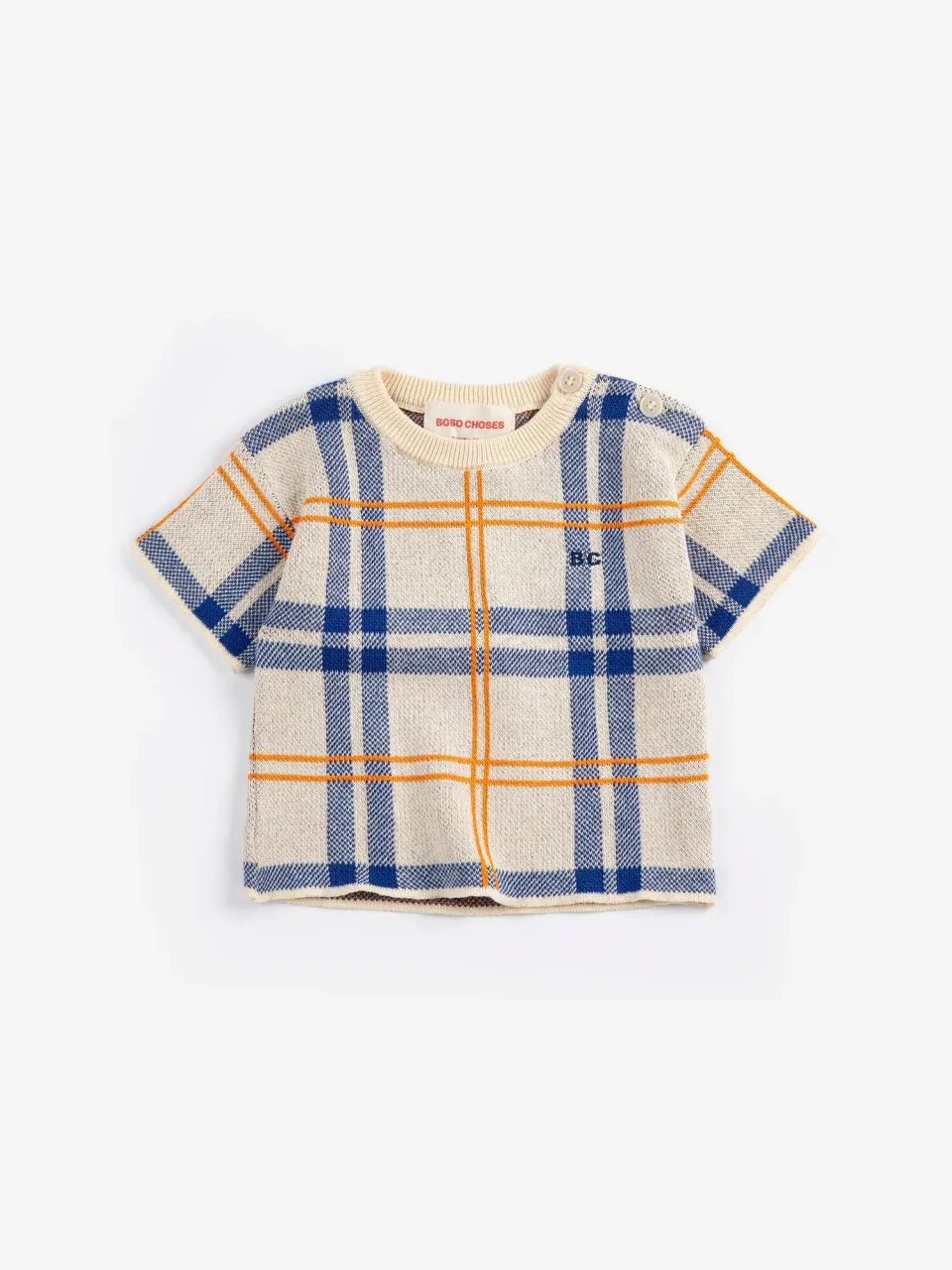 Bobo Choses Fun Tartan strikket T-shirt ternet baby