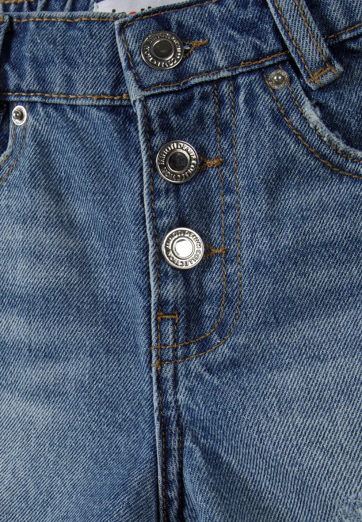 Minoti 42724 jeansshorts til piger blå flosset