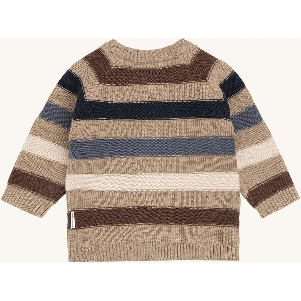 Hust & Claire HCCall cardigan Biscuit stribet økologisk