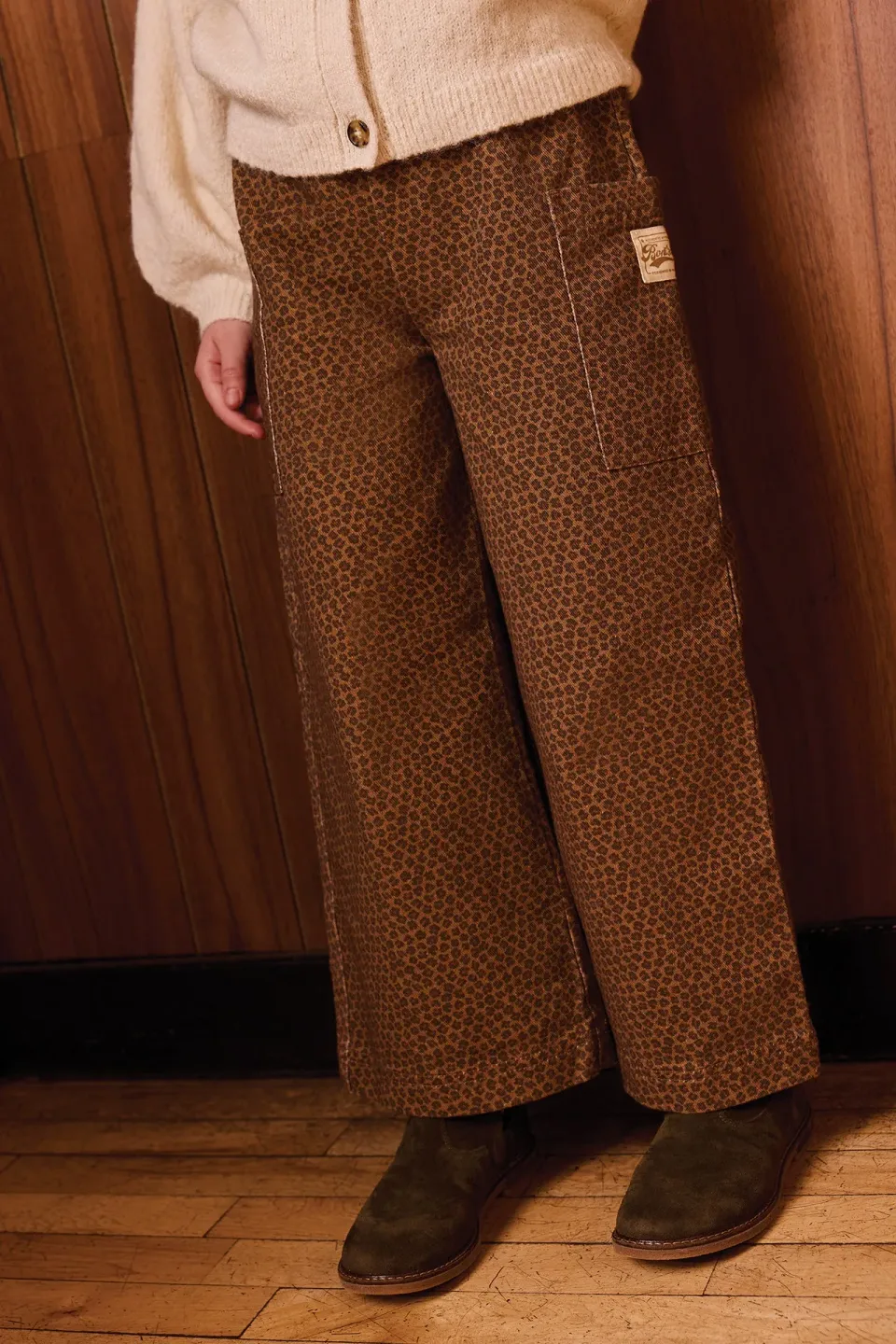 Bonton Lauren Leopard bukser bomuld med elastiktalje