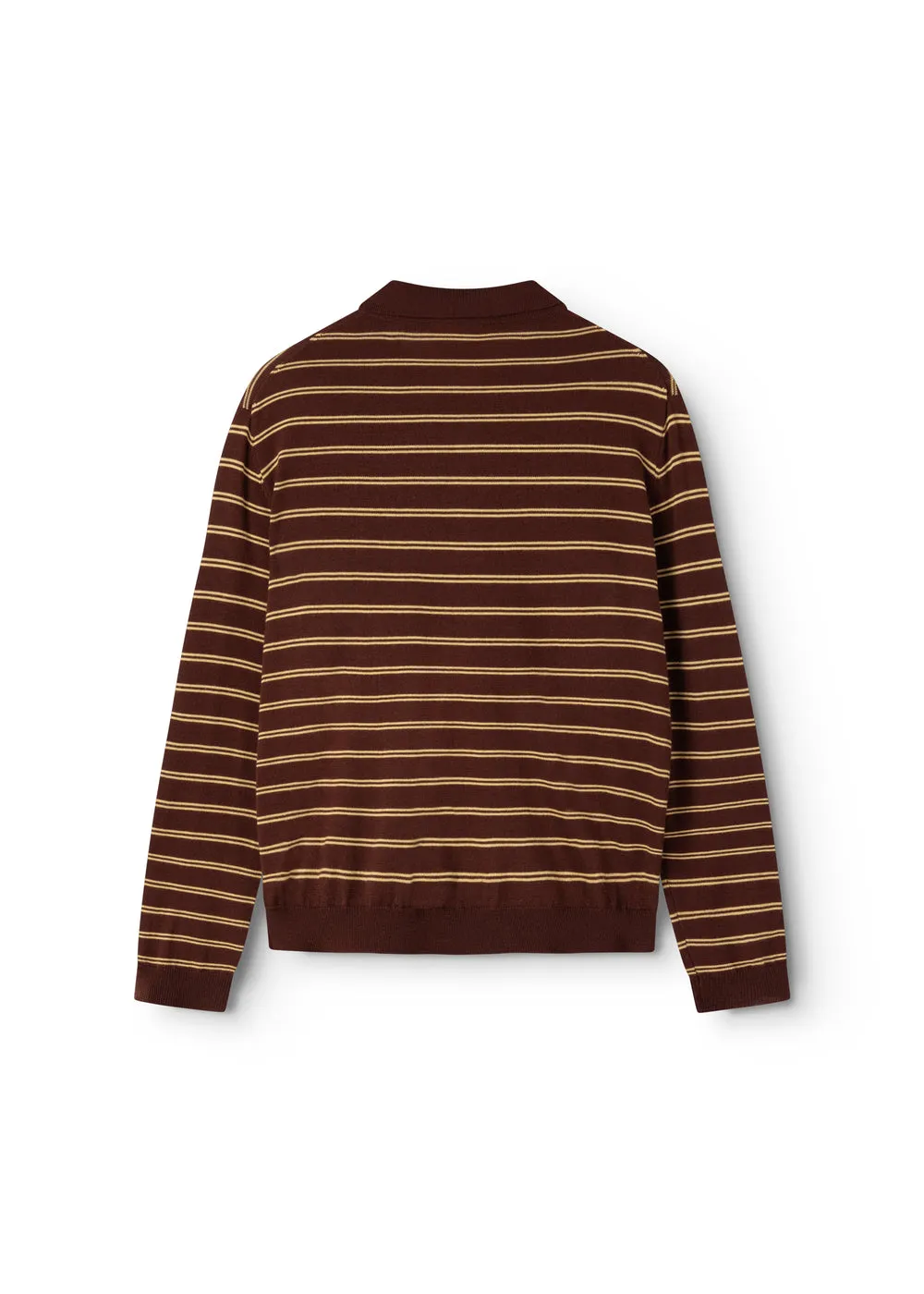 MarMar Teno Polo W strikpolo Dark Wheat Stripe merino
