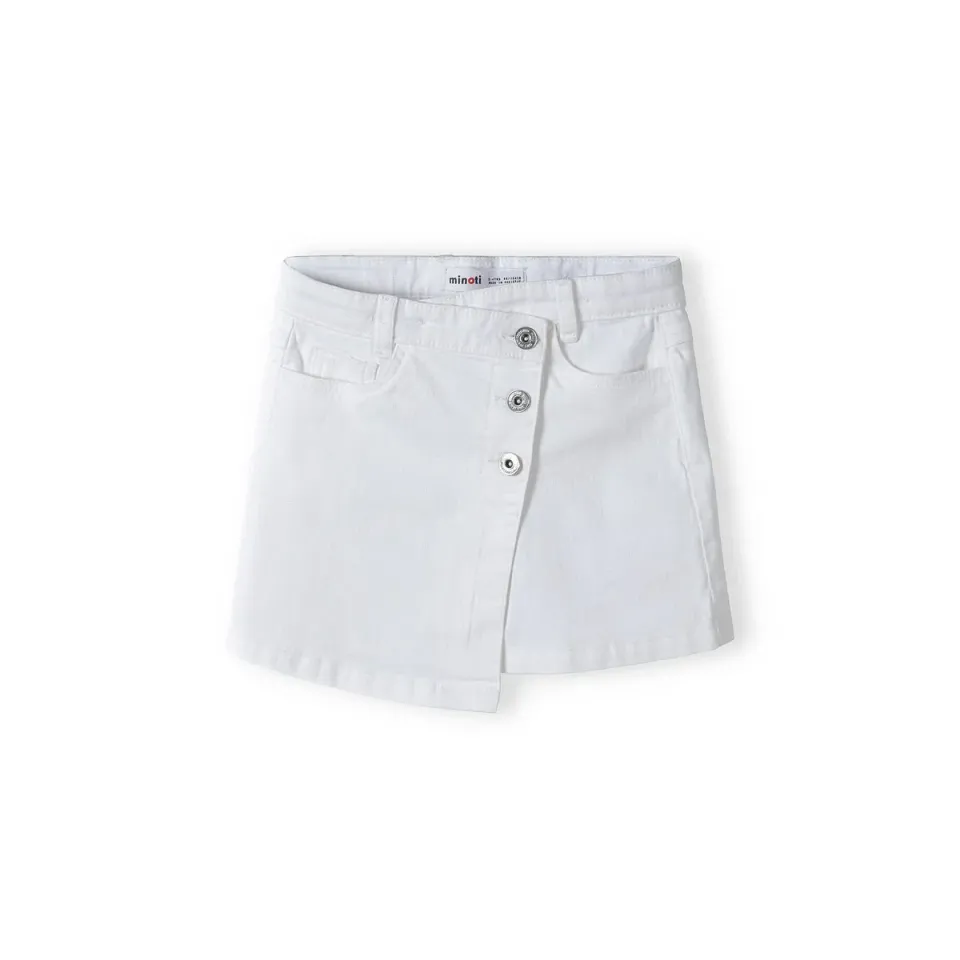 Minoti 38320 jeansnederdel hvid denim med stretch