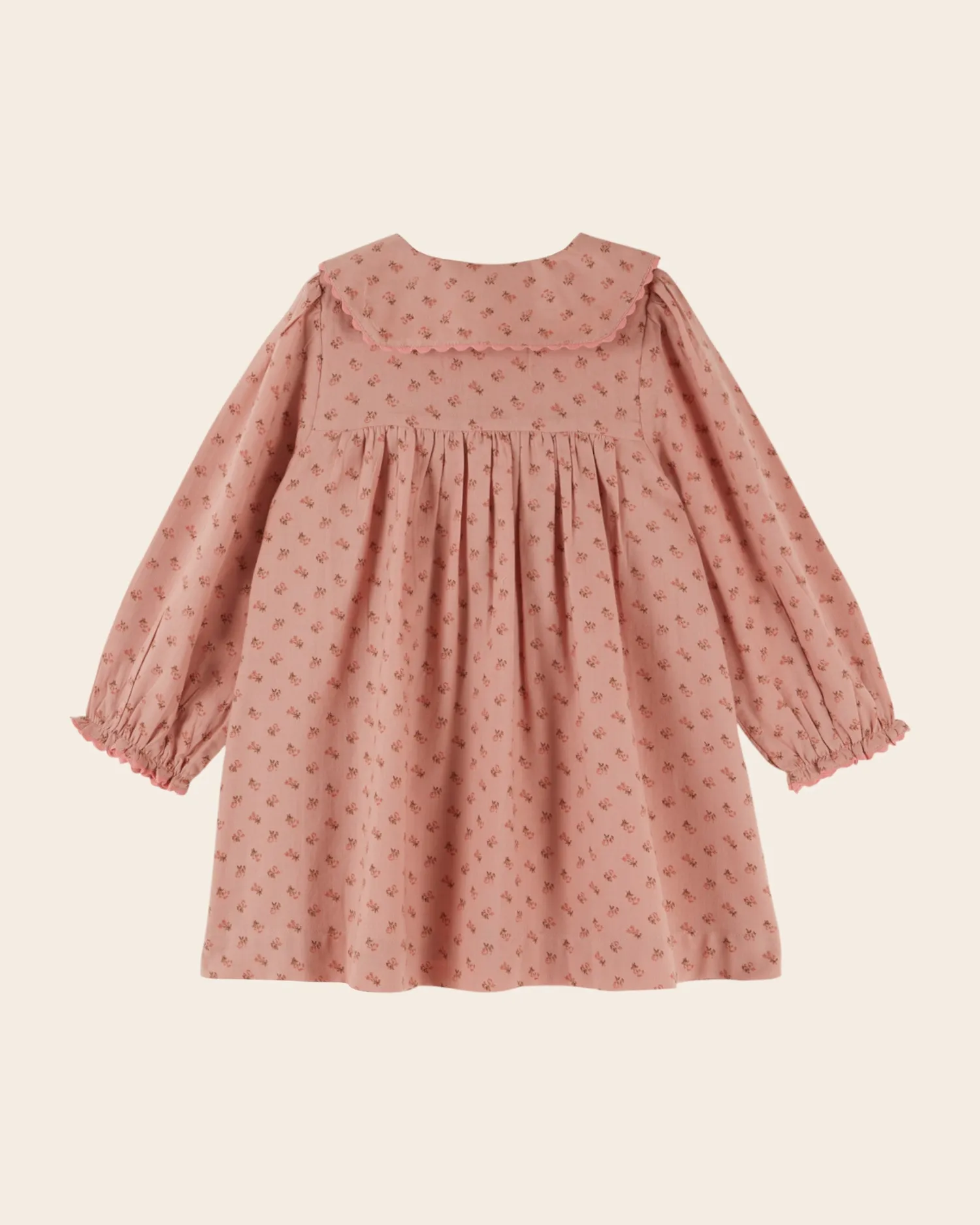 Emile et Ida pigekjole flannel rosa blomster