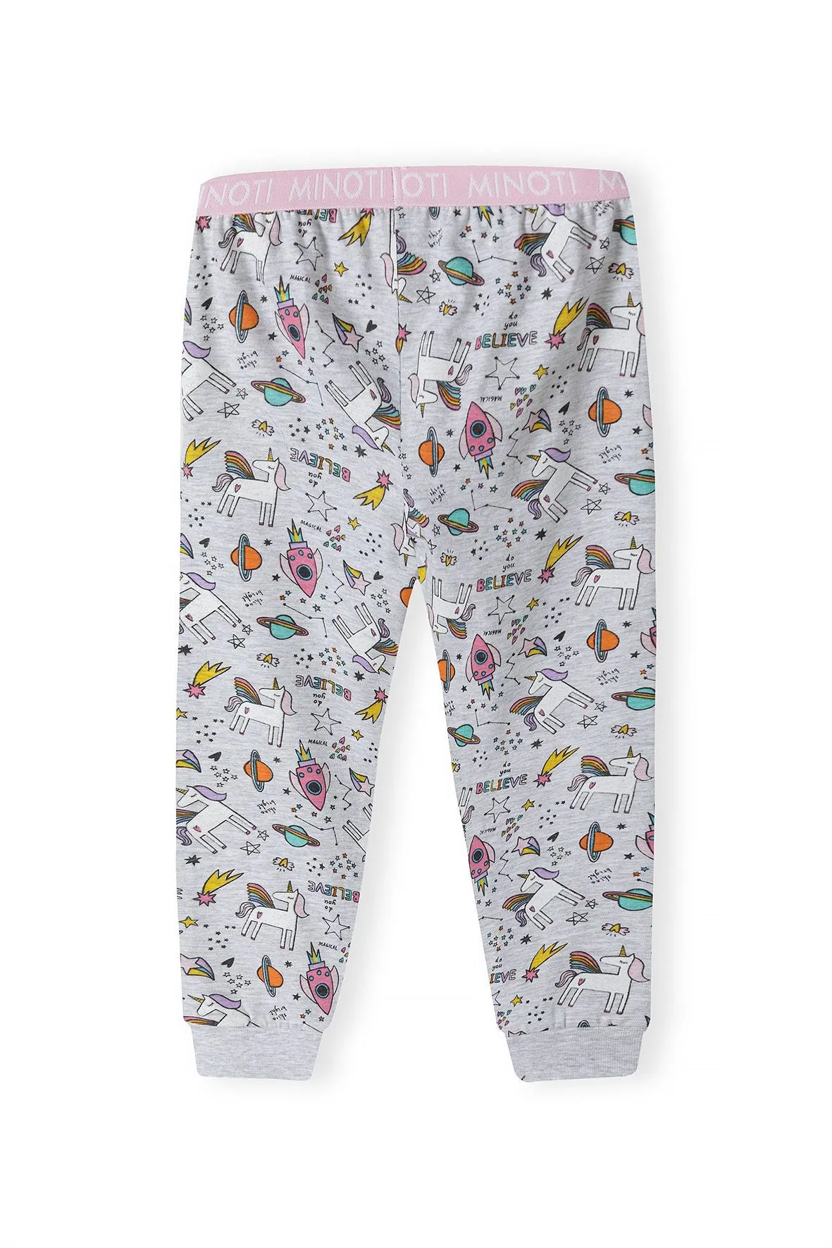 Minoti 39875 pyjamas grå enhjørning bomuld