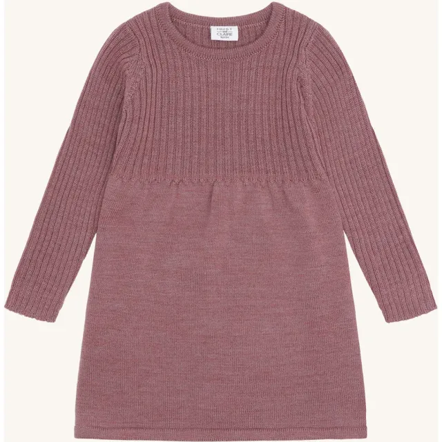 Hust & Claire Duri strikkjole Pale Mauve merinould