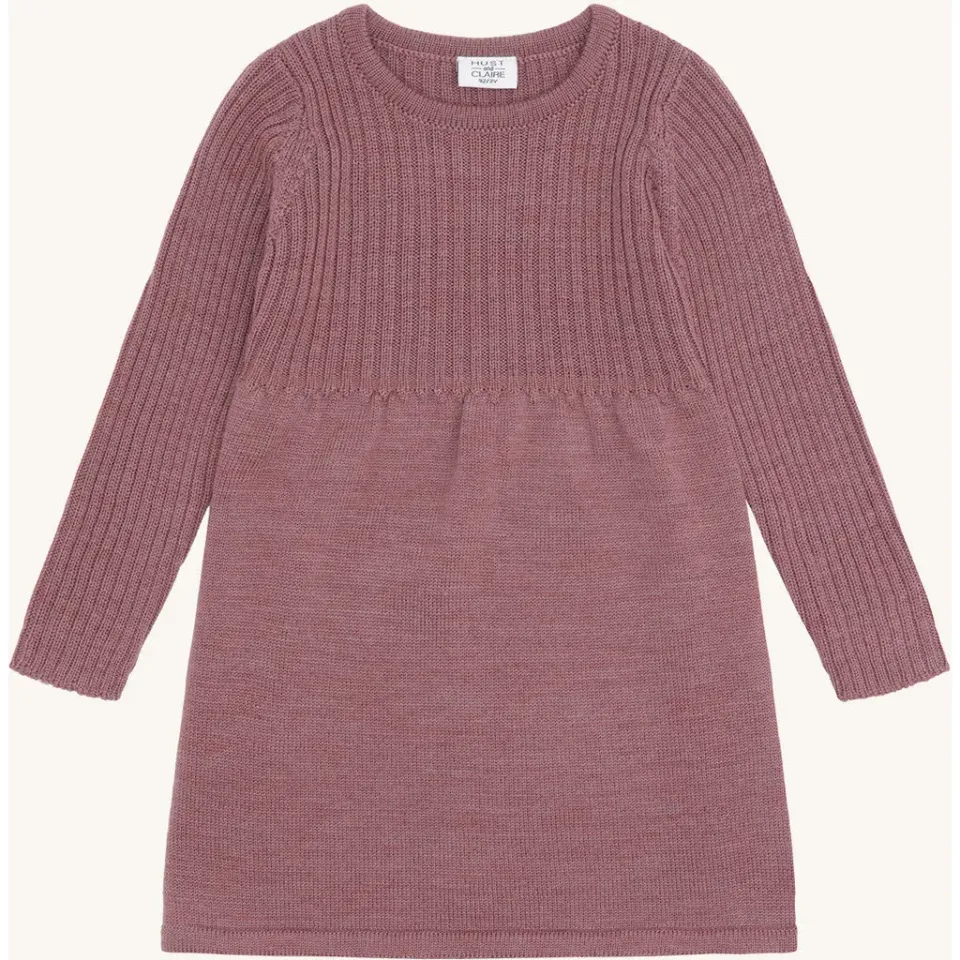 Hust & Claire Duri strikkjole Pale Mauve merinould