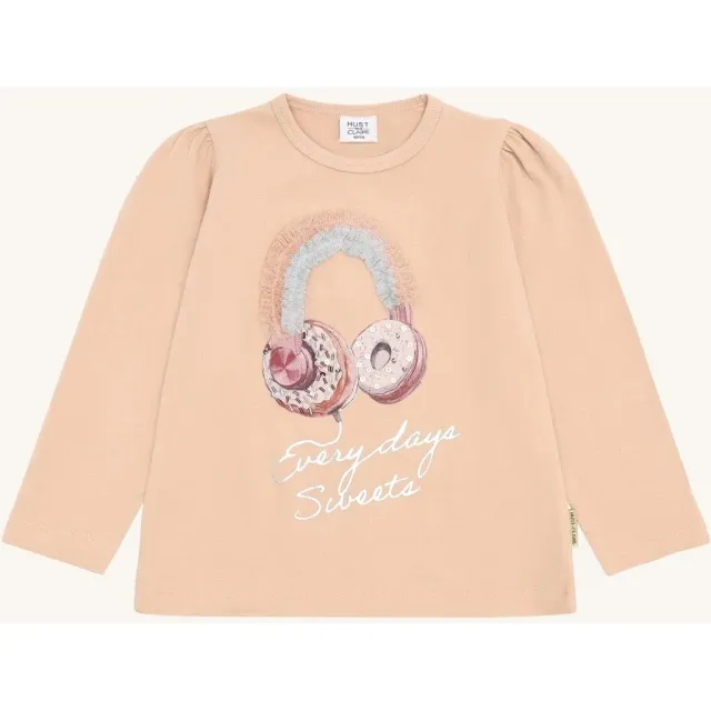 Hust & Claire HCAlma Headphones langærmet T-shirt rugby tan øko