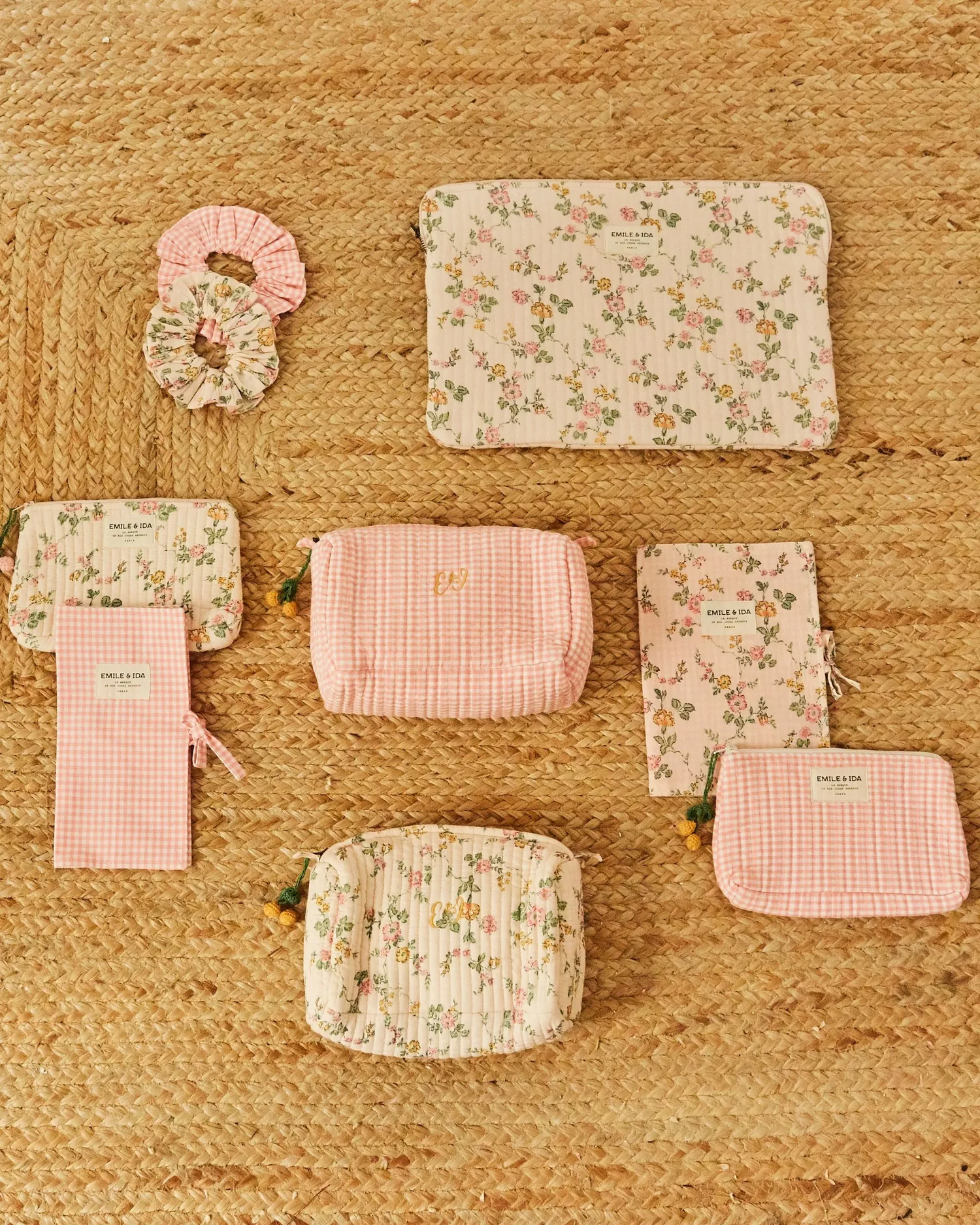Emile et Ida scrunchie lyserød tern økologisk