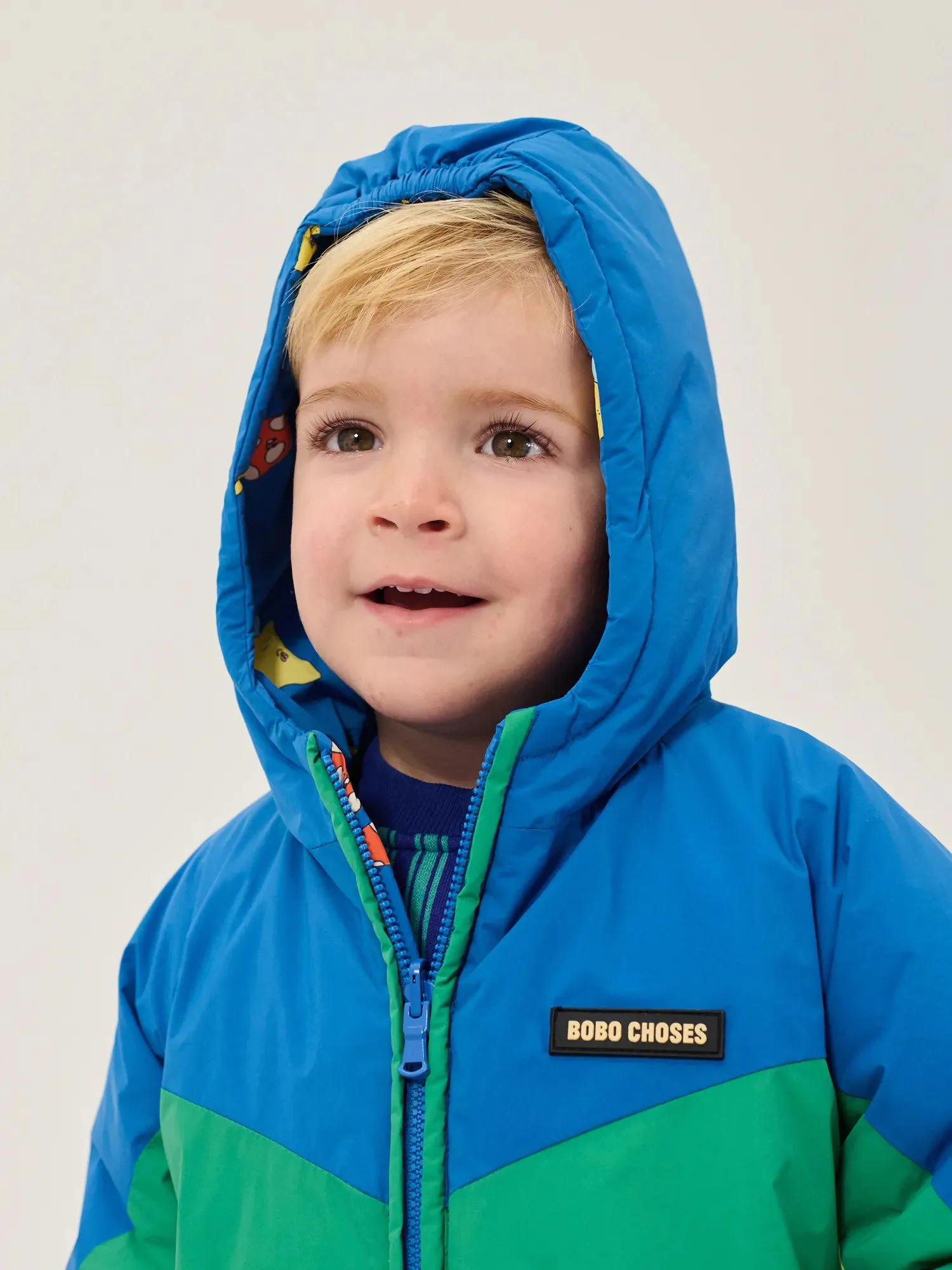 Bobo Choses Mush Monster Duo reversible anorak blå 12M genanvendt