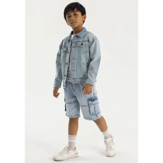 Minoti 42367 denimjakke lyseblå stonewash til drenge