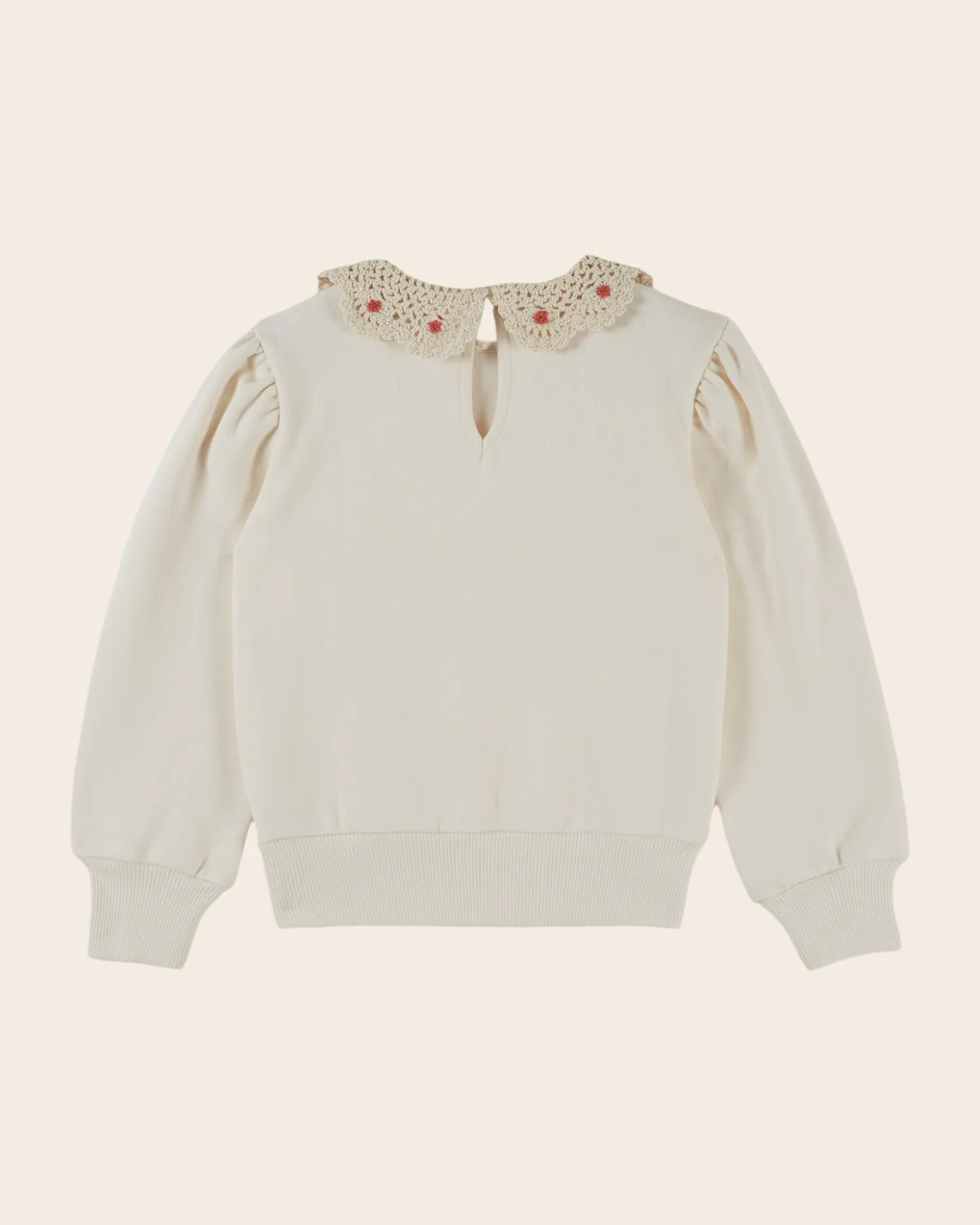 Emile et Ida Col Crochet sweatshirt ecru økologisk bomuld