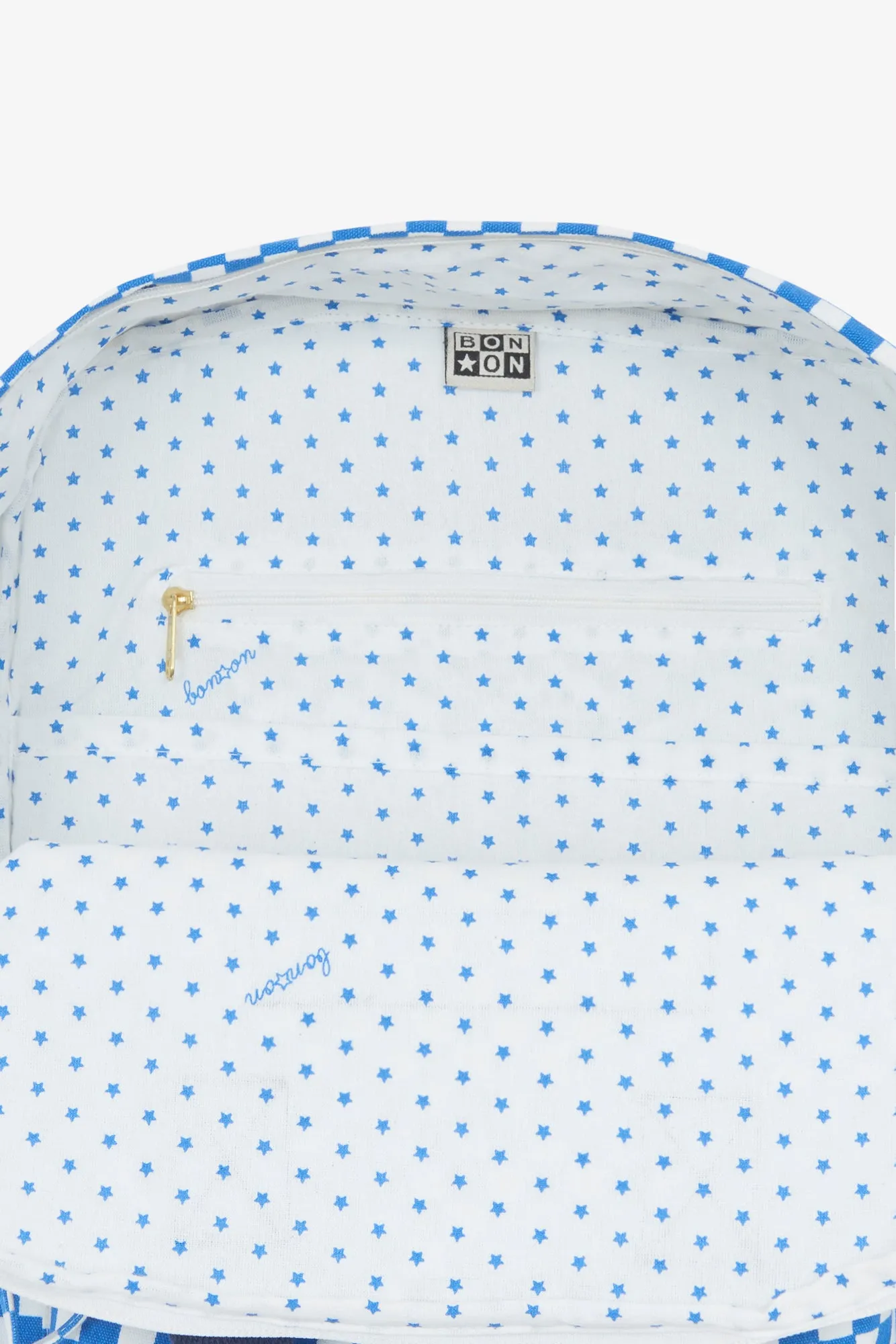 Bonton Damier Bleu rygsæk blå ternet bomuld