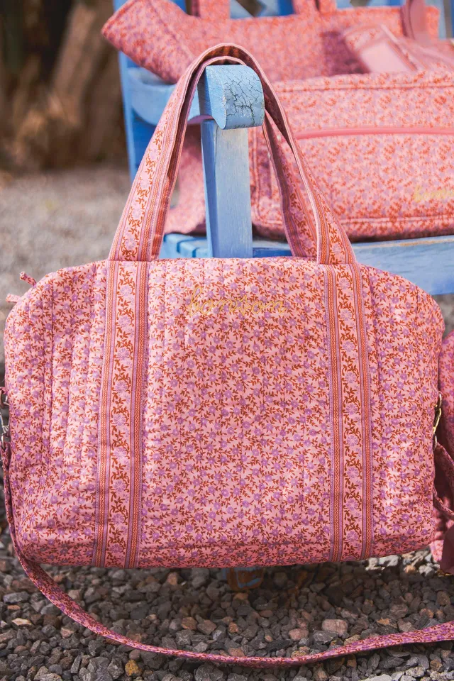 Bonton Vega Foulfleur violet pusletaske bomuld