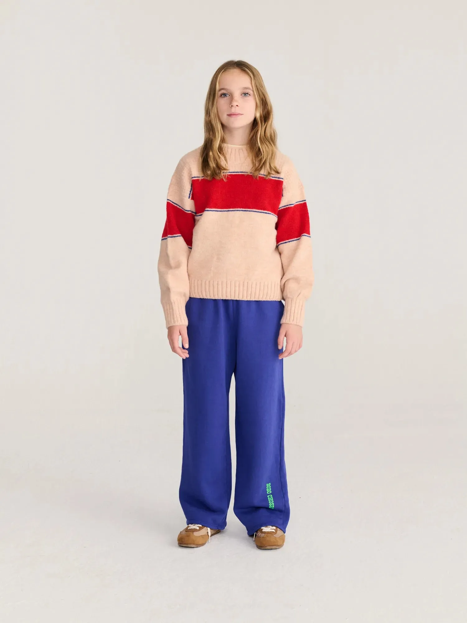 Bobo Choses Stripes jumper lyserød uldblanding