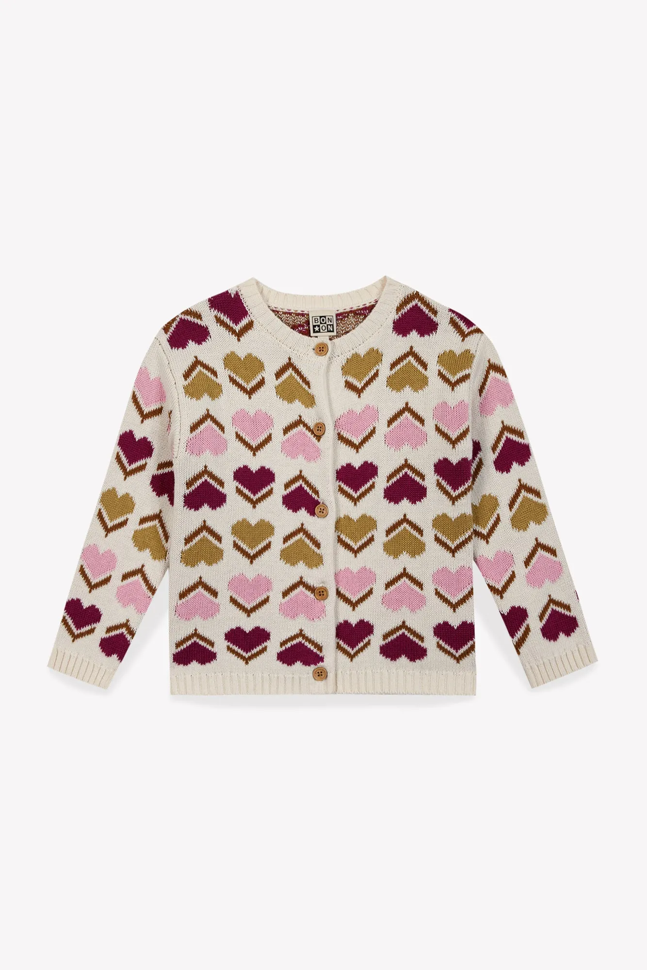 Bonton Maligne Milk cardigan hjerter bomuld