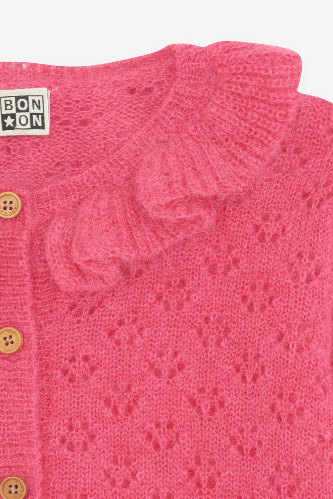 Bonton Corolle Rose cardigan lyserød uld 4A