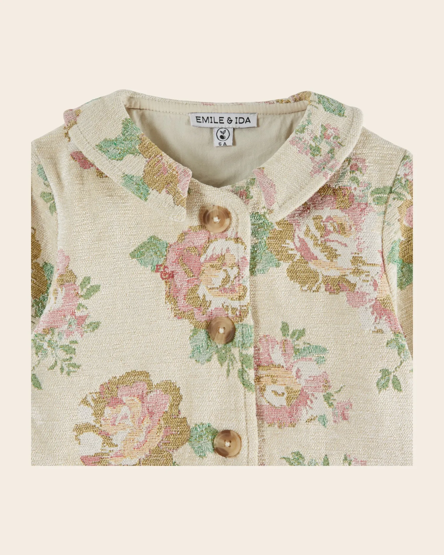 Emile et Ida Antoinette jakke beige blomstret