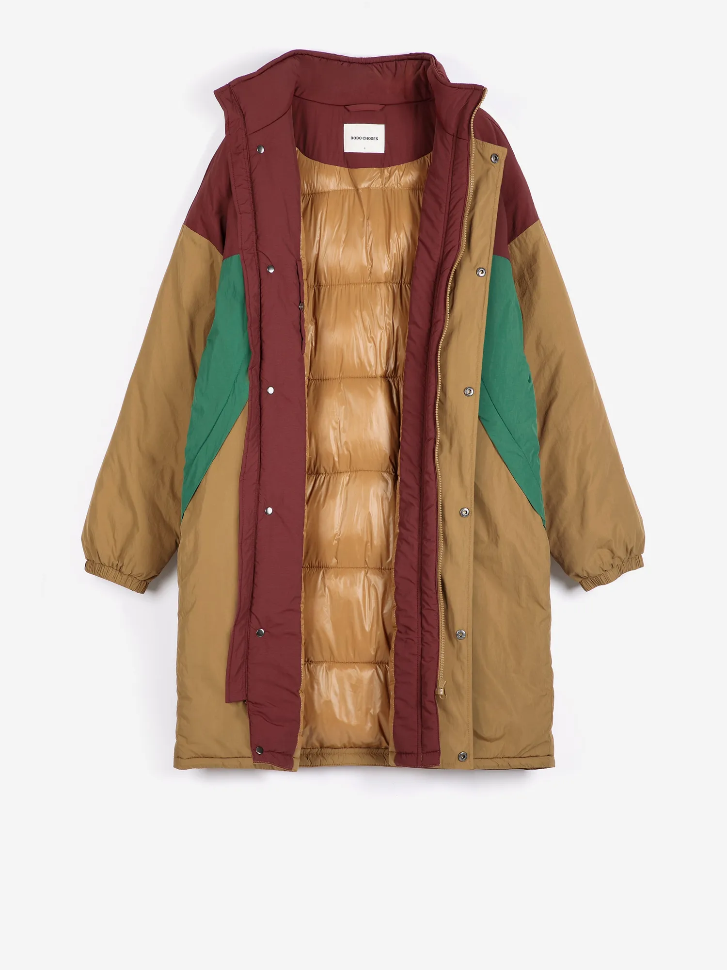 Bobo Choses Oversize Long Color Block pufferjakke grøn