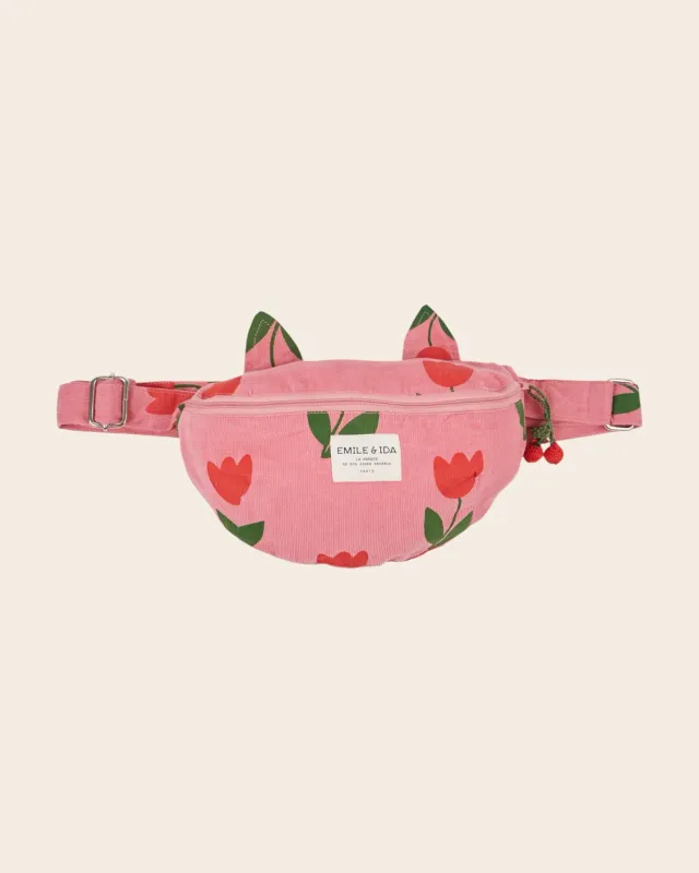 Emile et Ida Banane Chat bæltetaske rosa tulipan