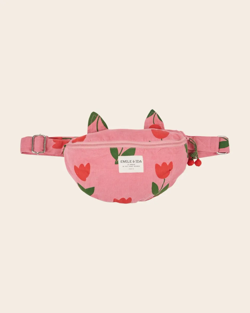 Emile et Ida Banane Chat bæltetaske rosa tulipan