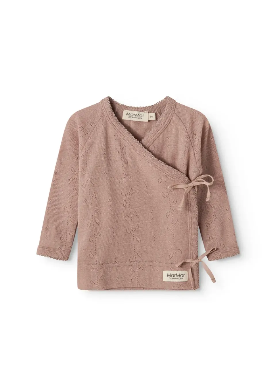 MarMar Tut Wrap LS uldbluse Burnt Rose pointelle