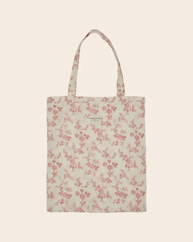Emile et Ida Rosalie tote bag ecru blomstret