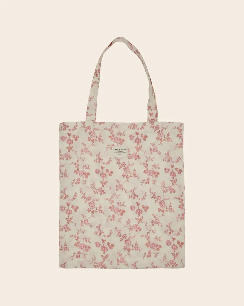 Emile et Ida Rosalie tote bag ecru blomstret