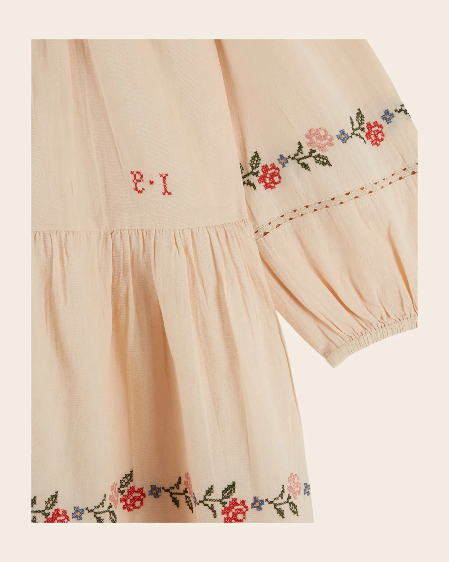 Emile et Ida Farine kjole beige broderet