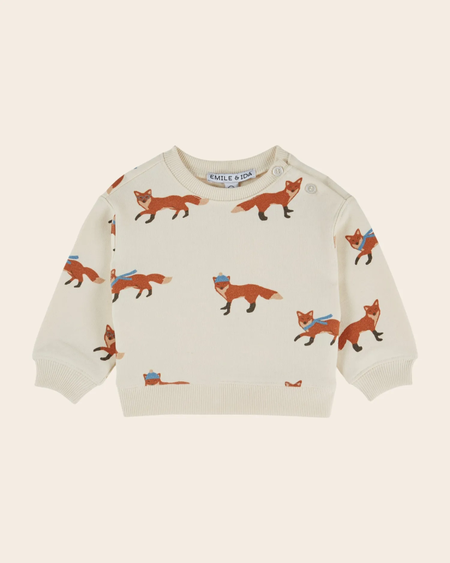 Emile et Ida Renard Sweatshirt Ecru Ræv 3M-12A