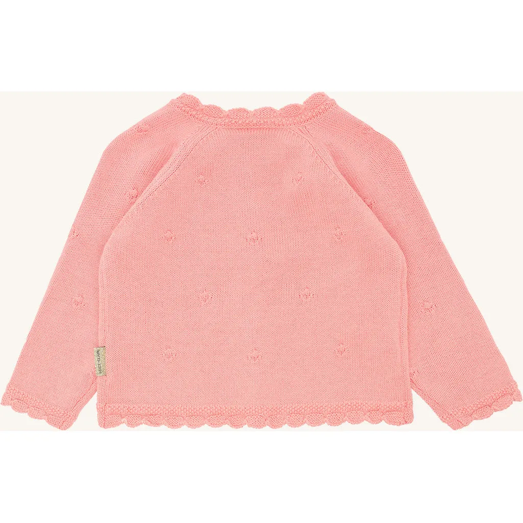 Hust & Claire Cilja Pointelle cardigan Shell bomuld