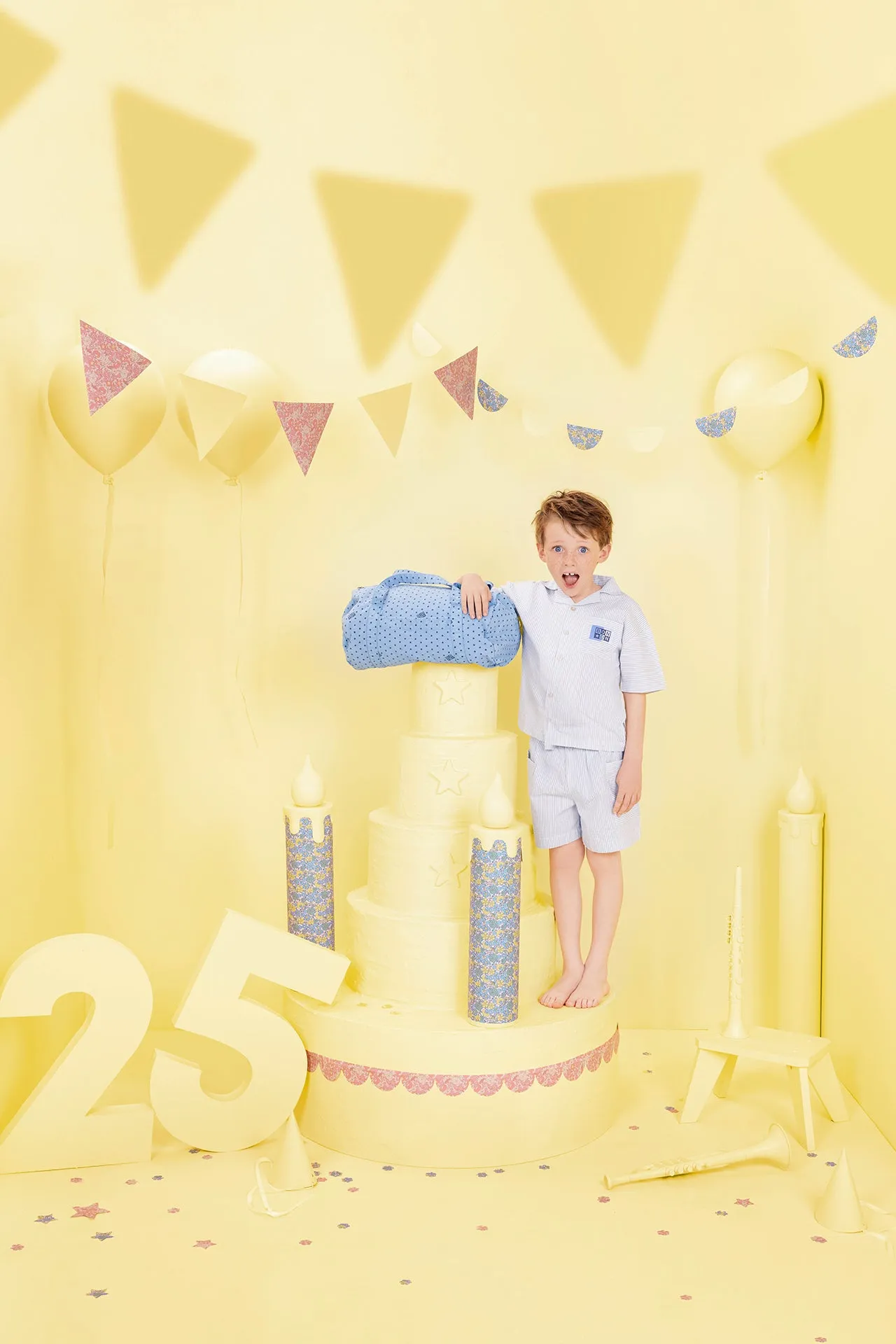 Bonton Lois shorts blå striber bomuld