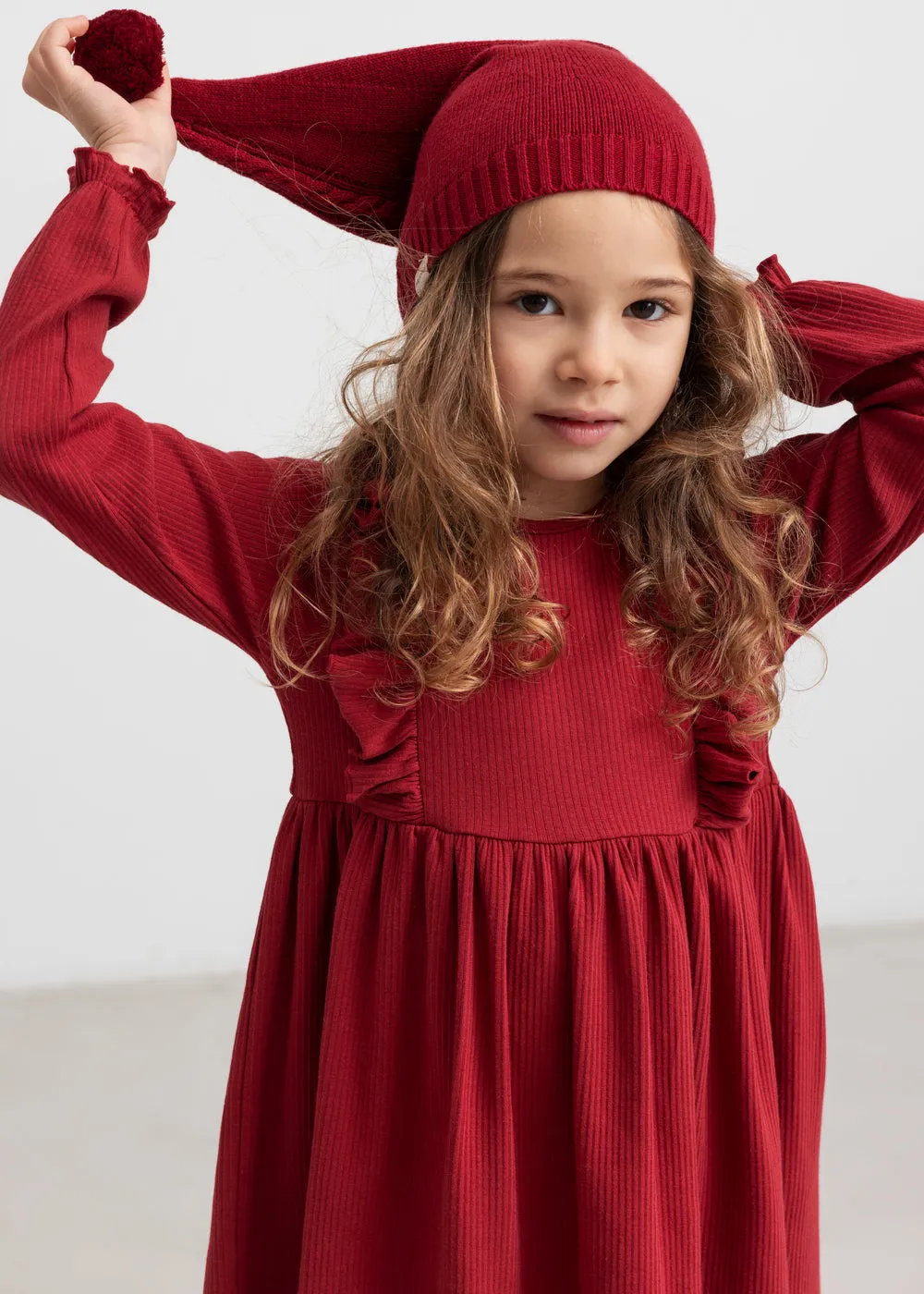 MarMar Dress Dikte kjole Hibiscus Red rib