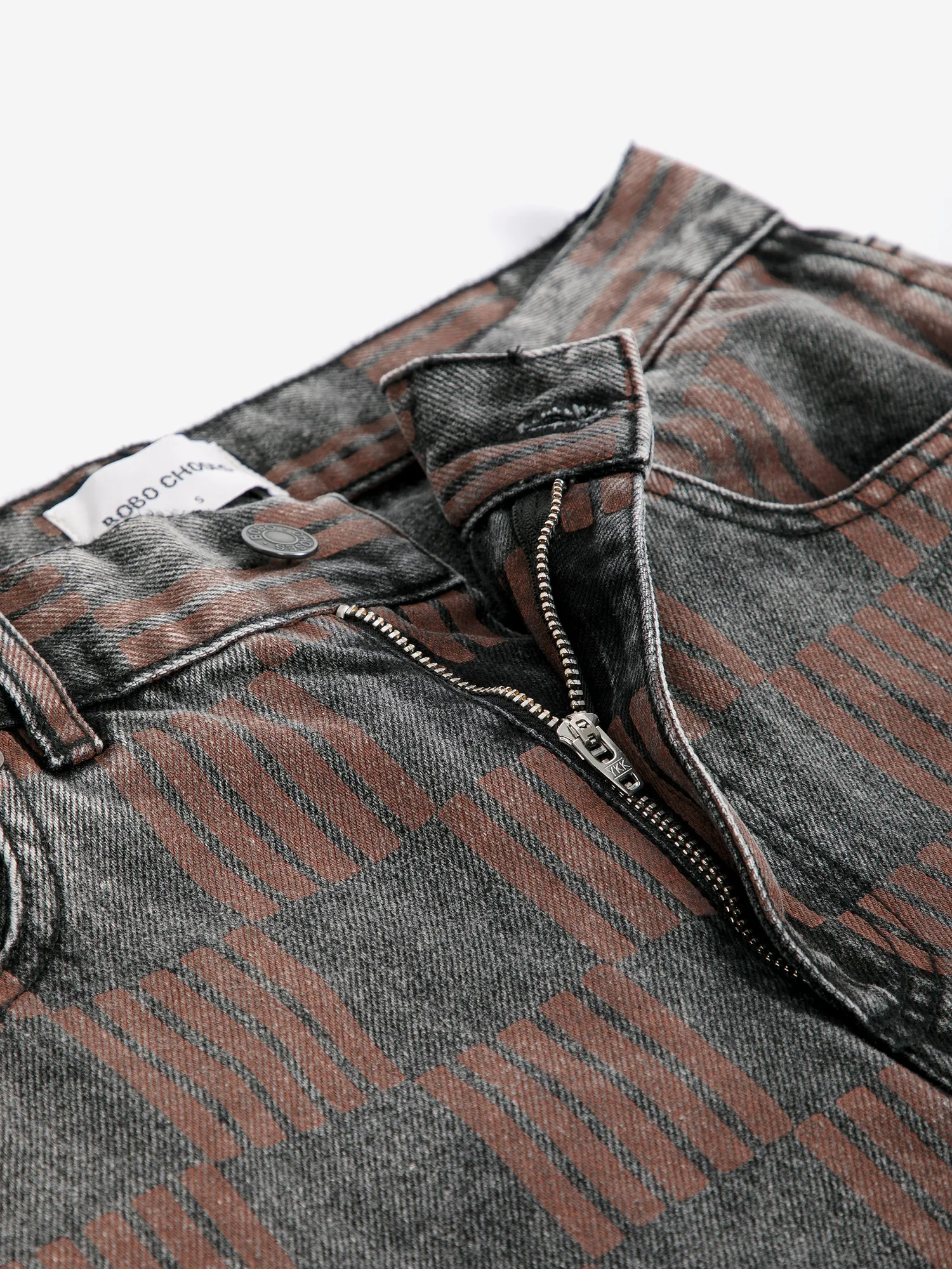 Bobo Choses Almost Moiré mom fit jeans M mørkegrå bomuld