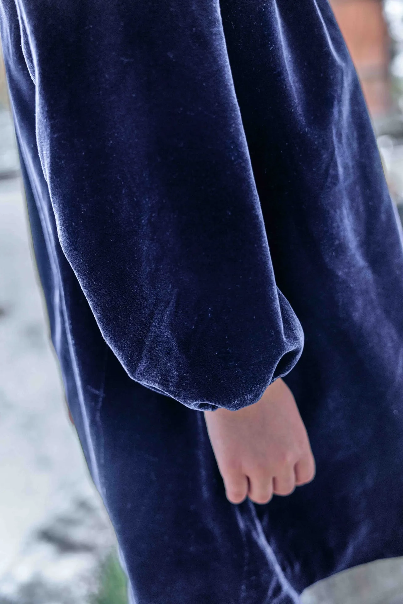Bonton Daisy kjole blå broderi sølv junior