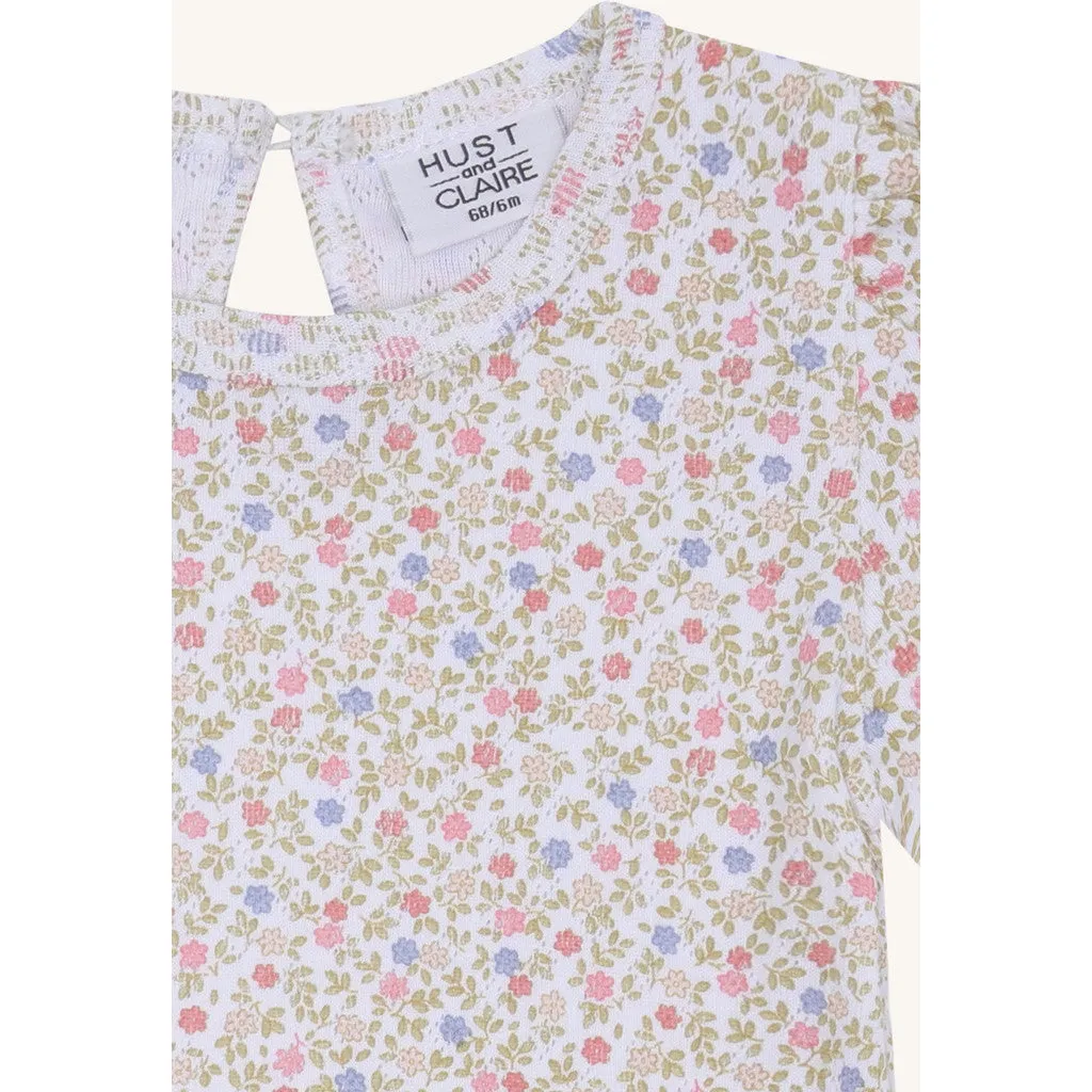 Hust & Claire HCAlma Blooming t-shirt hvid økologisk
