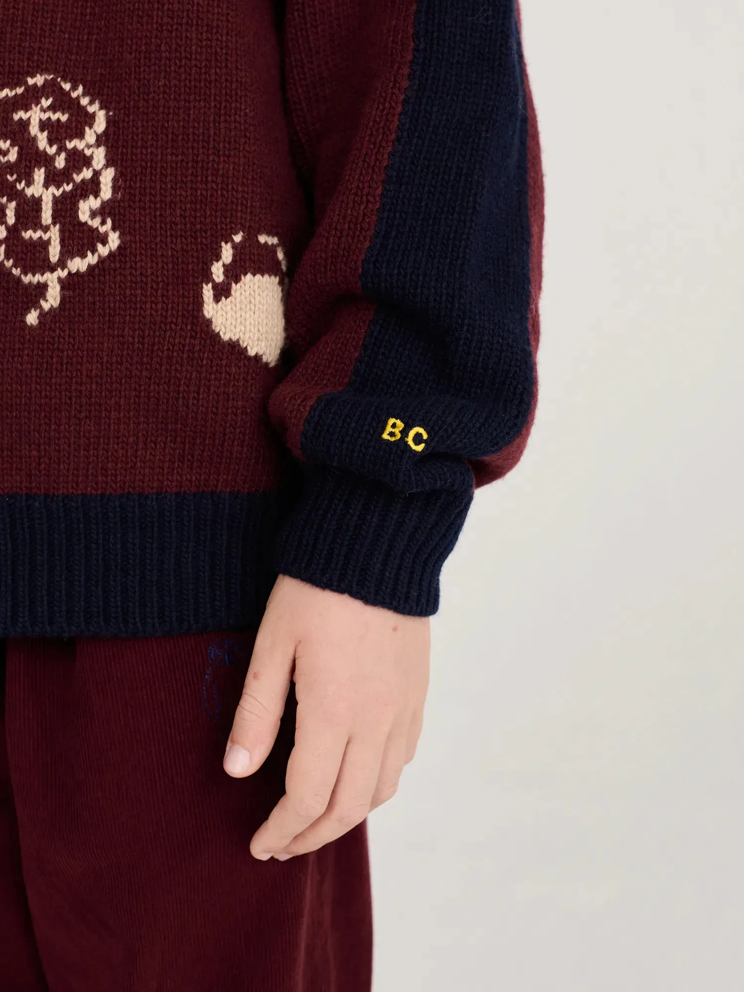 Bobo Choses Forest Scene cardigan strikcardigan bordeaux uld