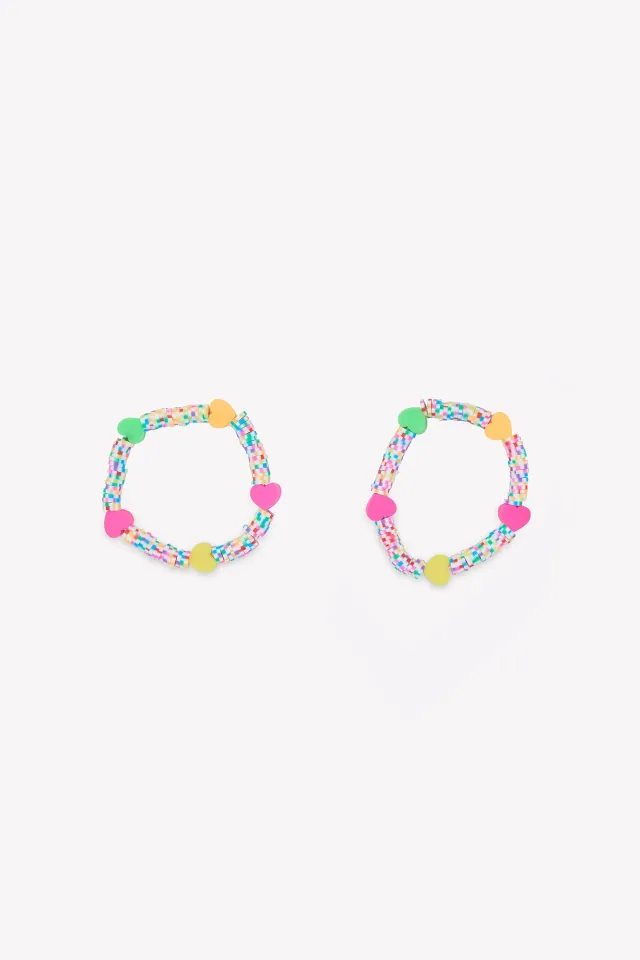 Bonton hjerte armbånd sæt 2-pak pastel