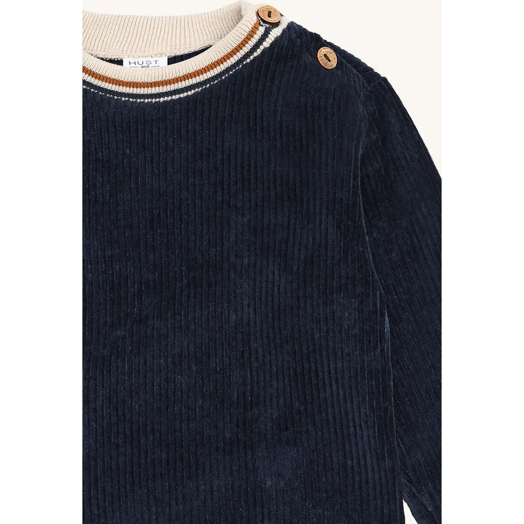 Hust & Claire Sofus velour sweatshirt More Navy