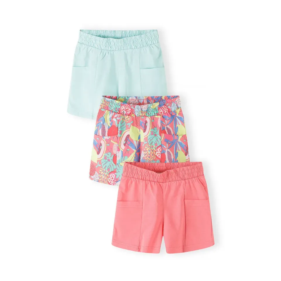 Minoti 44865 shorts 3-pak turkis koral piger