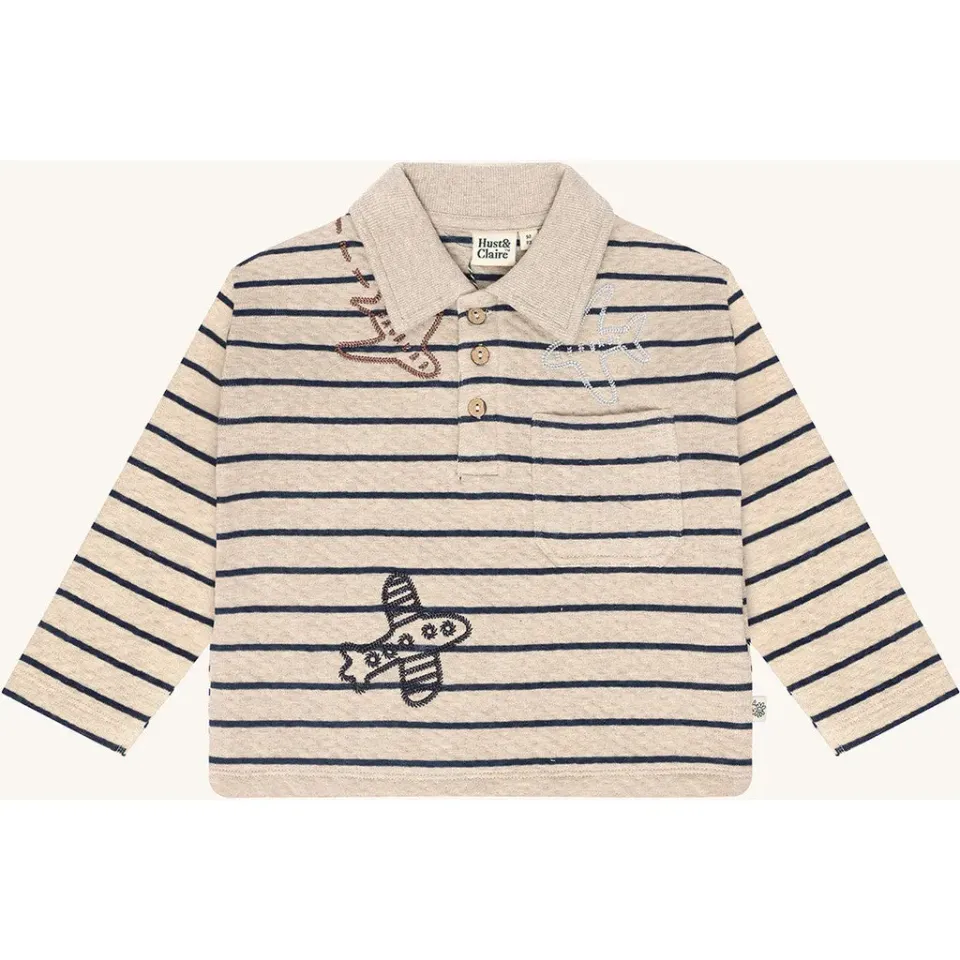 Hust & Claire HCStevie Stripe polo biscuit bomuld