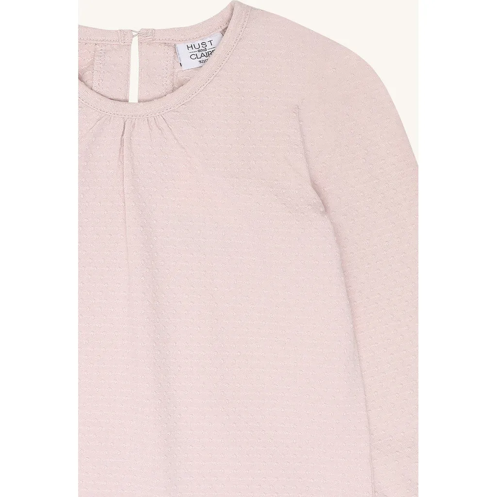 Hust & Claire Alma Solid bluse Hushed Pink økologisk bomuld