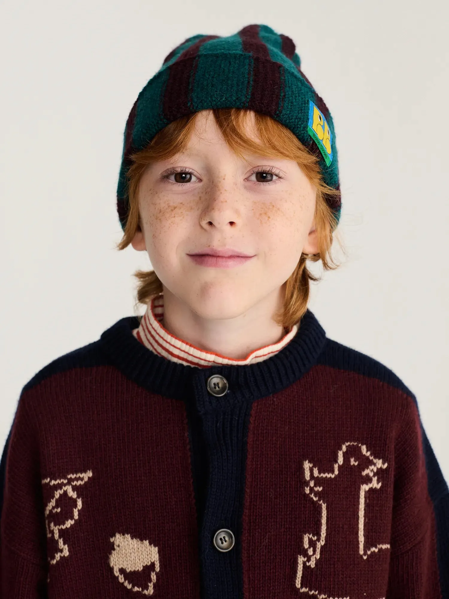 Bobo Choses Forest Scene cardigan strikcardigan bordeaux uld
