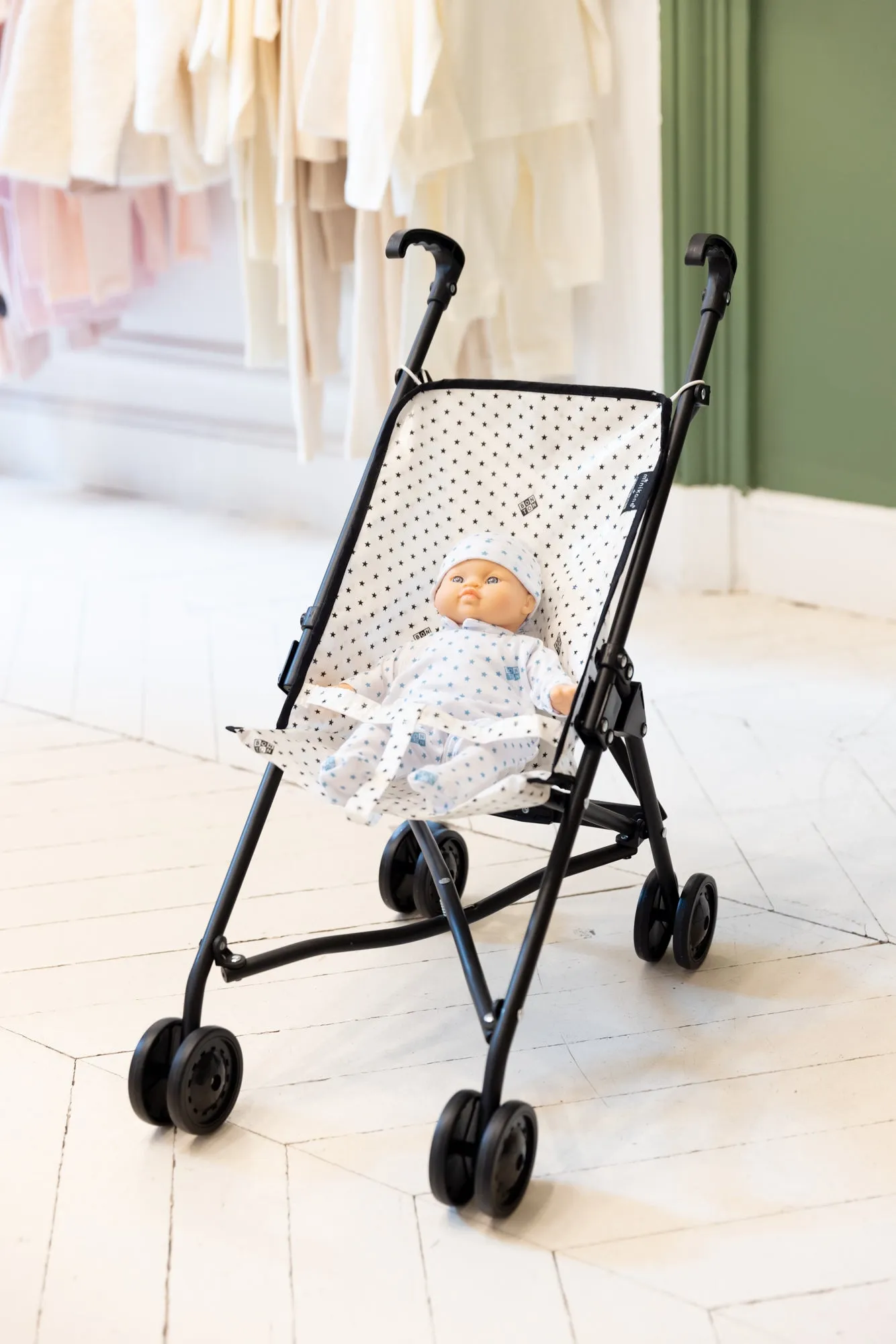 Bonton Etoile Minikane dukkevogn sort stjerne