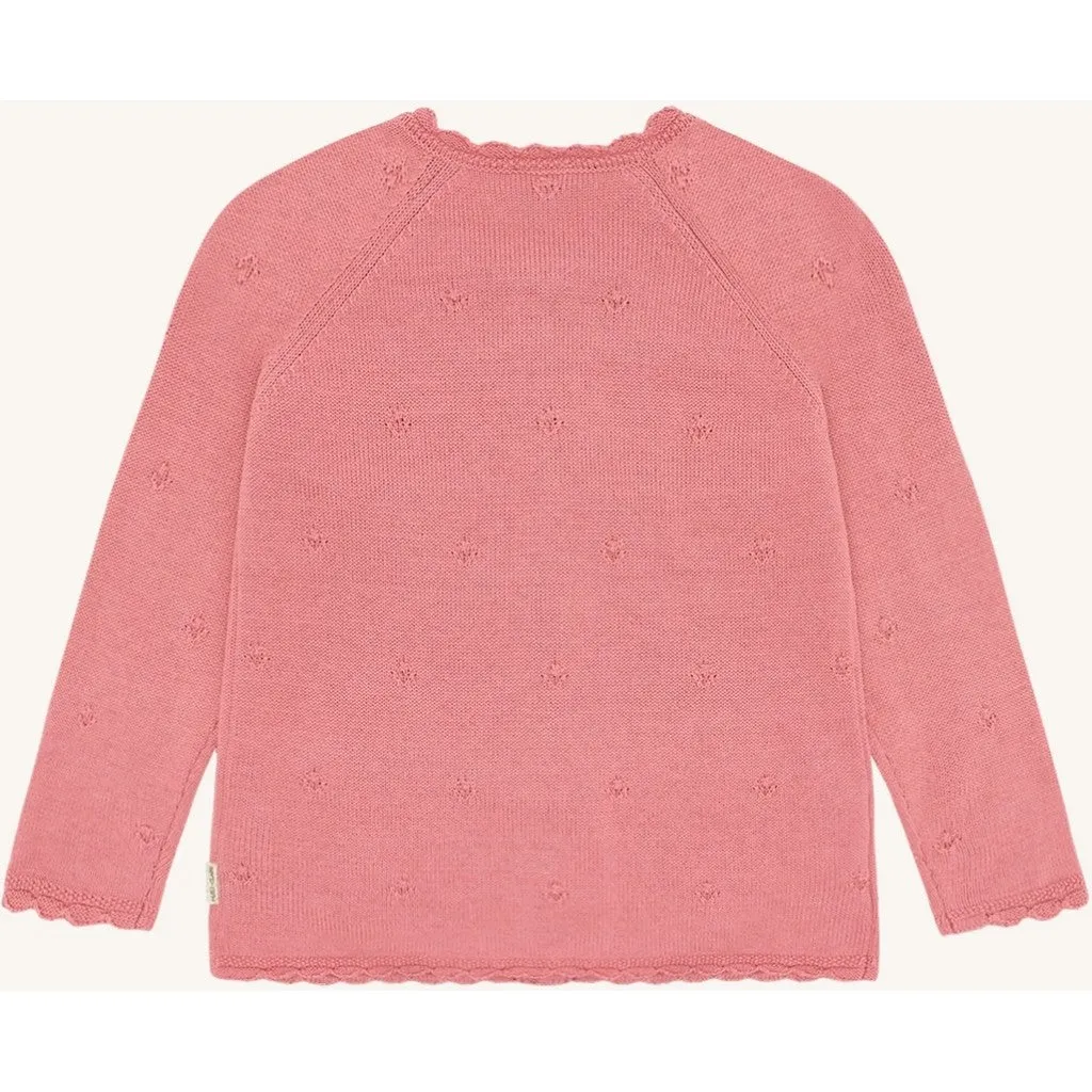 Hust & Claire Cilja Pointelle cardigan sorbet bomuld