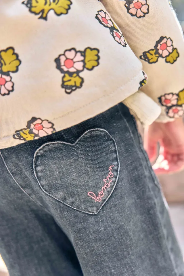 Bonton Lakiko grå denim jeans flare pige