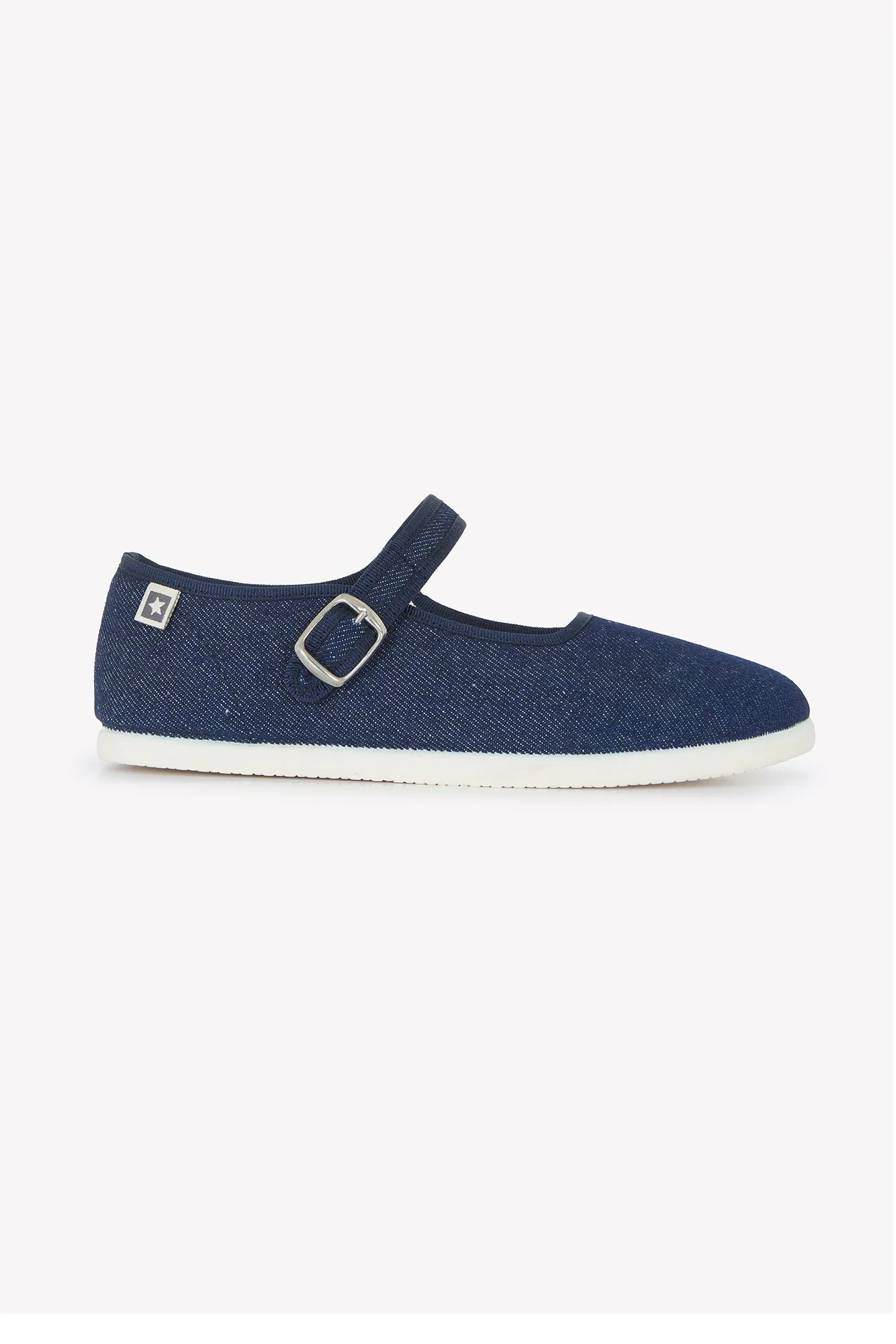 Bonton Jane ballerinaer denim mellemblå