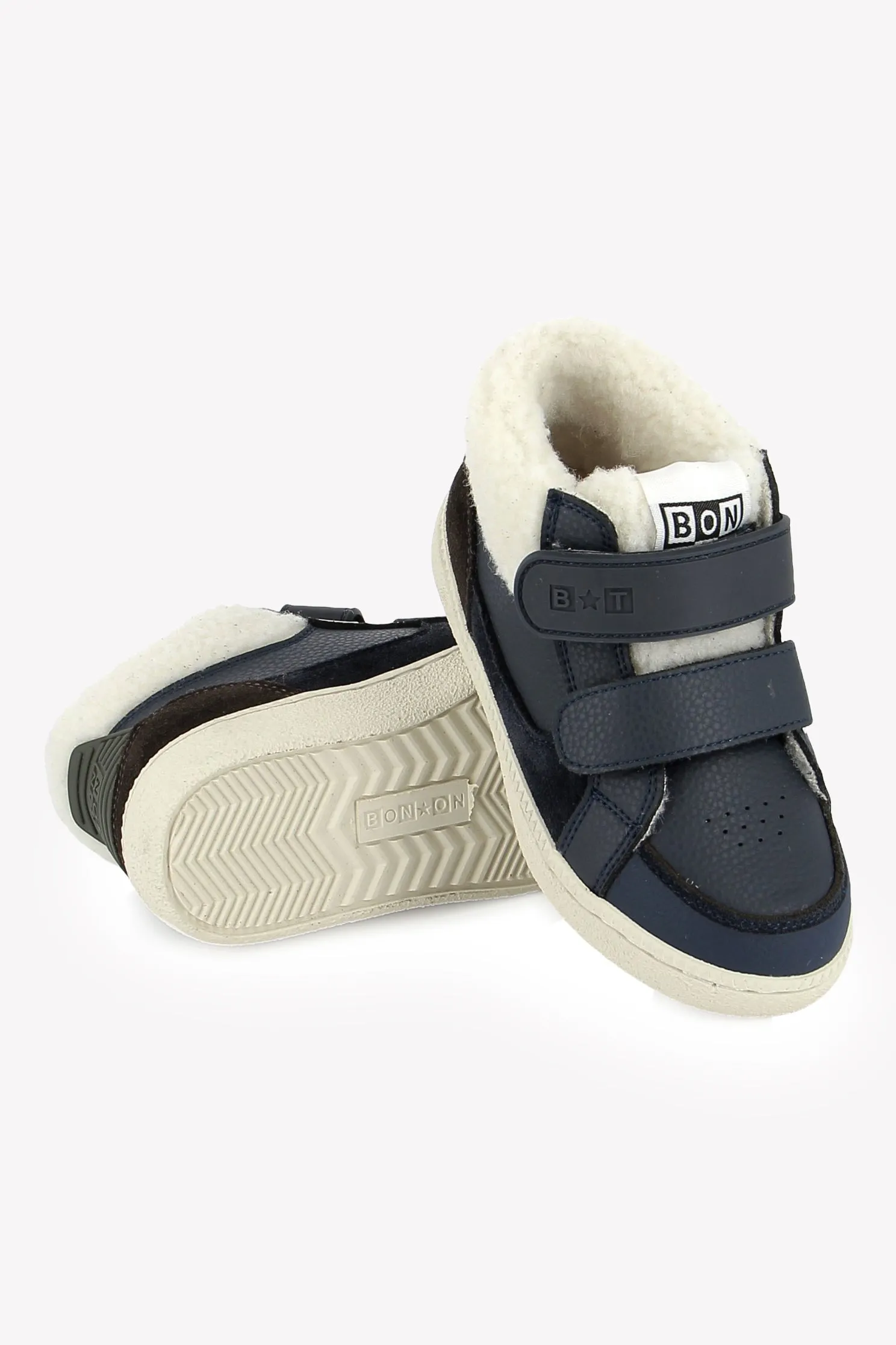Bonton Kix Hi Fourrure sneakers marineblå str 26 varm