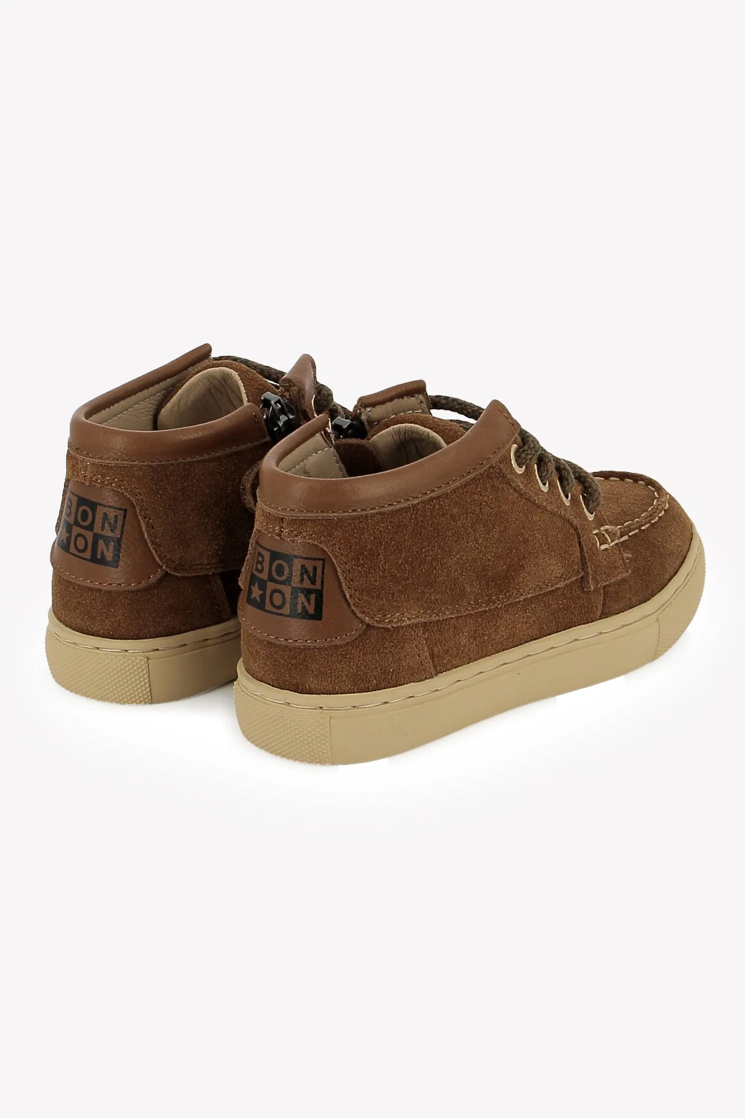 Bonton Basil Zip Boat sneakers brun læder