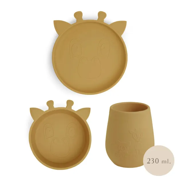 nuuroo Bo spisesæt silikone dusty yellow 3-pak
