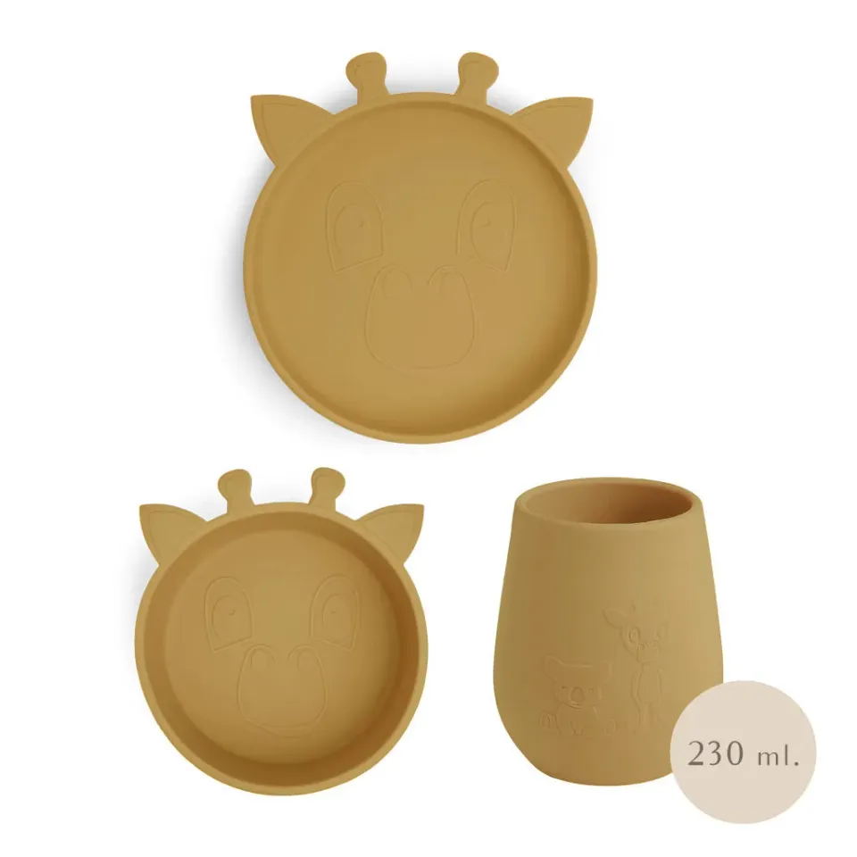 nuuroo Bo spisesæt silikone dusty yellow 3-pak